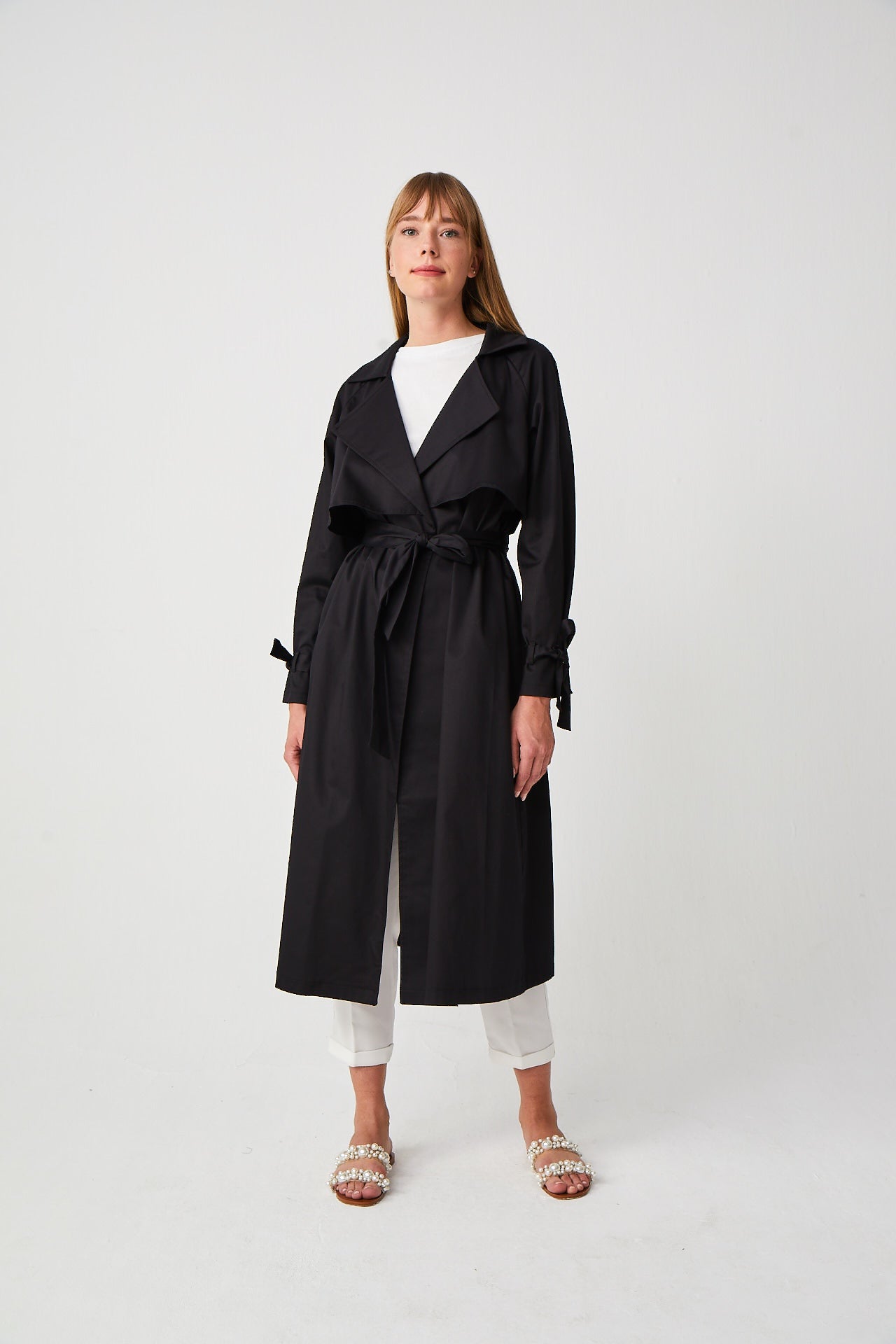 Gabardin Adriana Trench Siyah