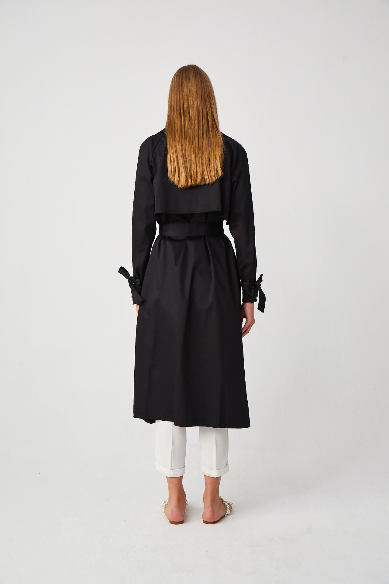 Gabardin Adriana Trench Siyah