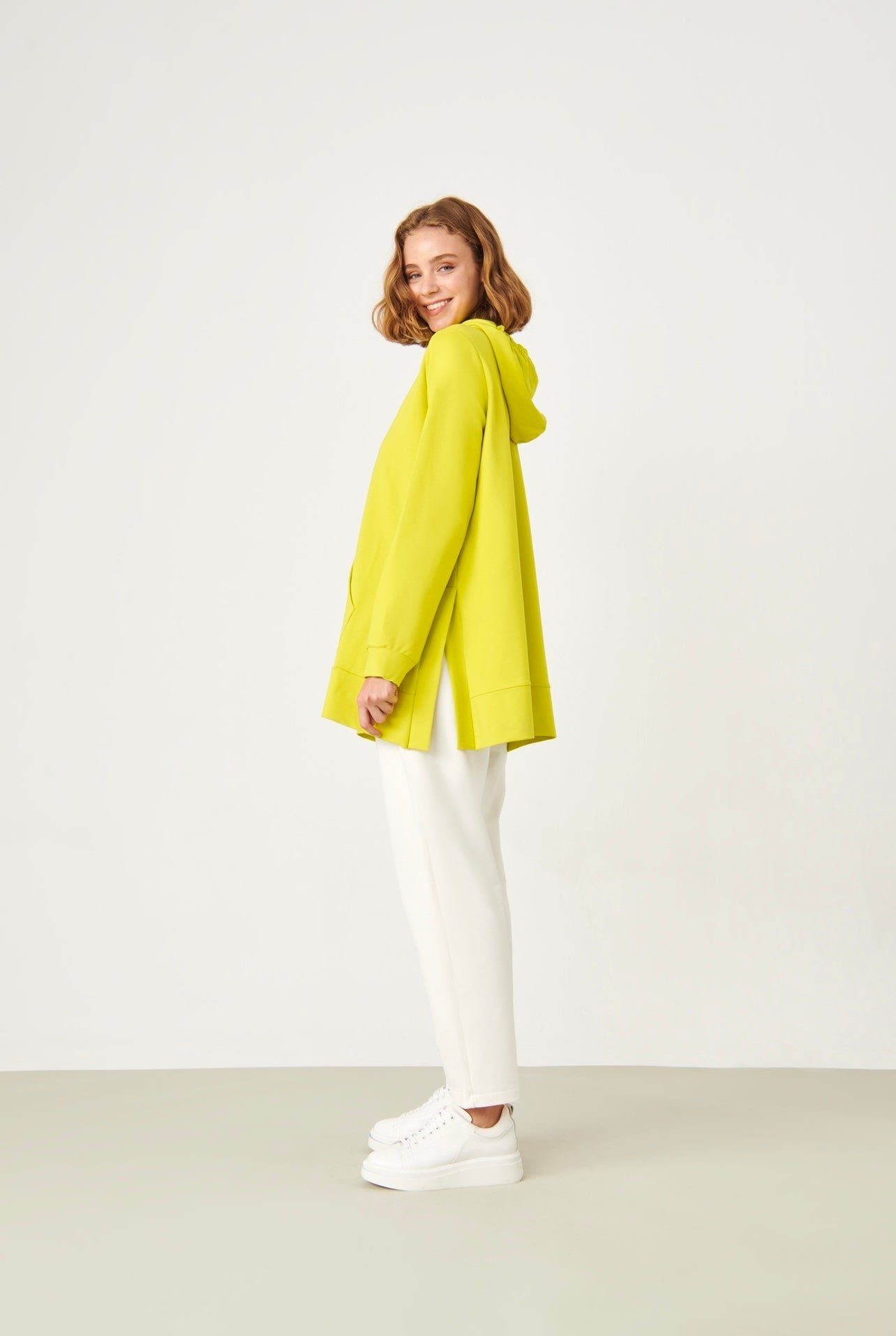 Efsane Premium Pamuk Sweat Neon Sarısı