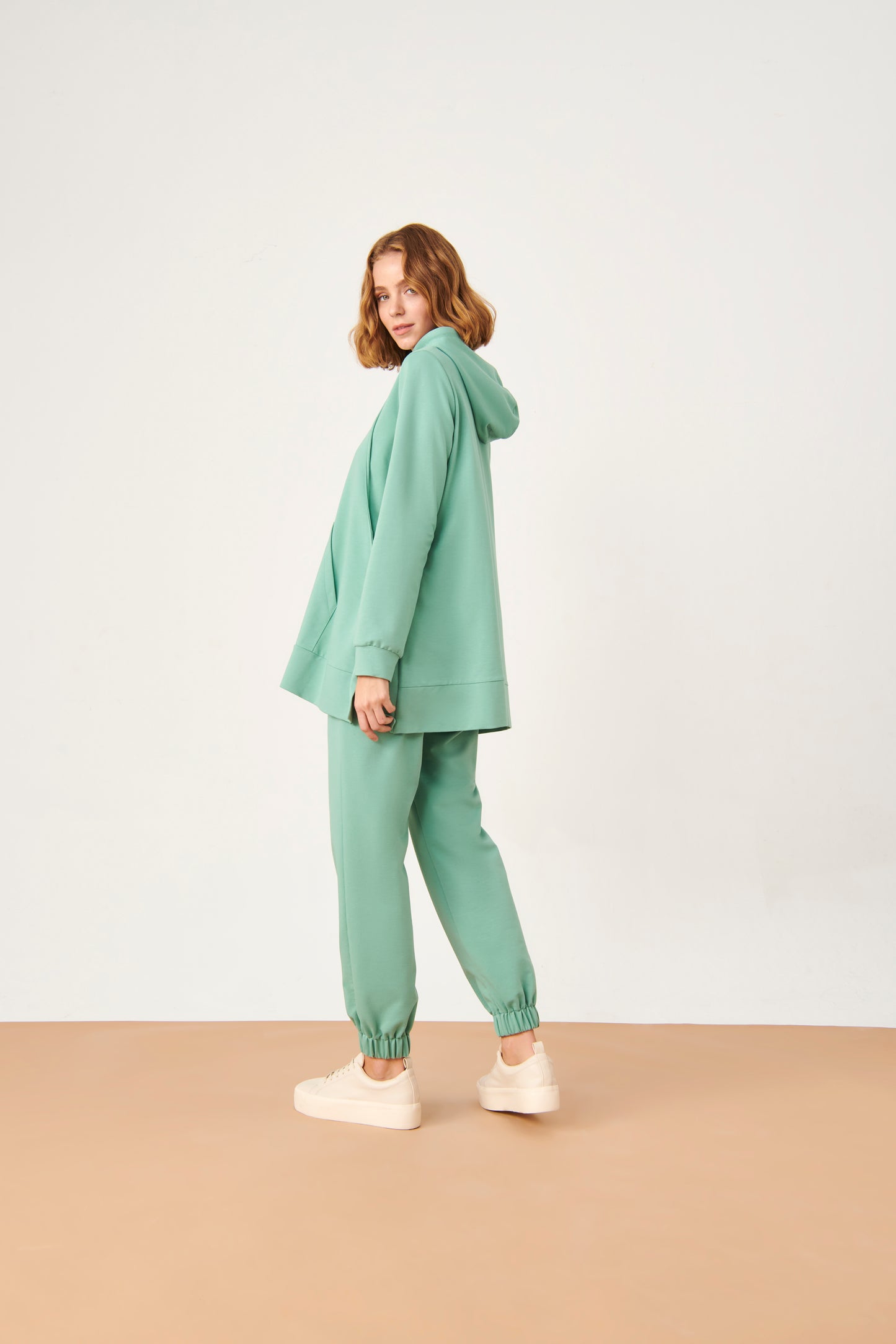 Premium Pamuk Yırtmaçlı Jogger Takım Mint